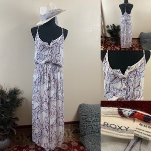 Roxy Dress Red White & Blue Button Down Sun Dres☀️